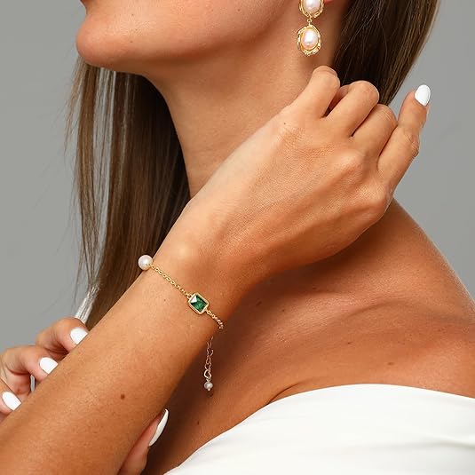 71YTfmQAjOL._AC_SY535_ Elegant 18K Gold-Plated Pearl Bracelet - Image 3